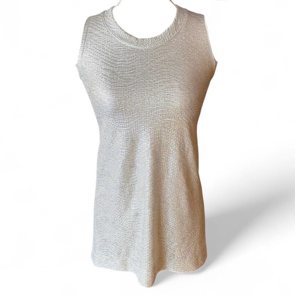 Nally & Millie Metallic Silver Tunic Top